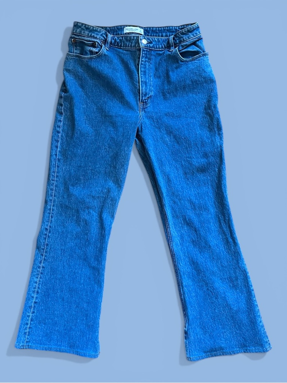 Abercrombie & Fitch curve love 70s vintage flare ultra high rise blue Jeans